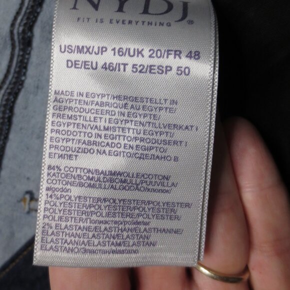 NWT NYDJ womens BLUE denim JEANS skinny DARK WASH high waist STRETCH size 16 - Picture 8 of 12